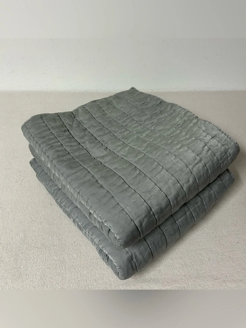Pottery Barn Tencel Silk Channel Euro Shams Set of 2 Smoke Gray Button Closure